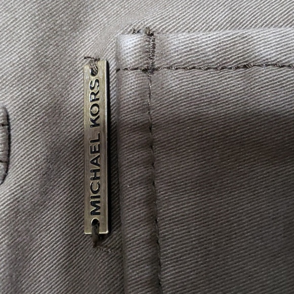 Michael Kors Olive Green Gold Zipper Cuff Pants Size 6 - Picture 6 of 16